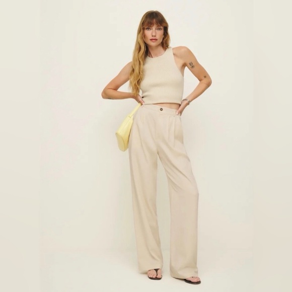 Reformation Pants - Reformation Mason Pants in Oyster - 6 Petites 6P